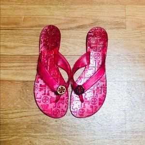 Tory Burch pink jellies Size 8